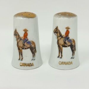 Vintage Royal Canadian Mounted Police RCMP Mountie Horse Salt and Pepper Shakers